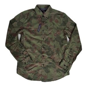 Lords Of Harlech Button Down Longsleeve Shirt Size S NWT 100% Cotton Olive
